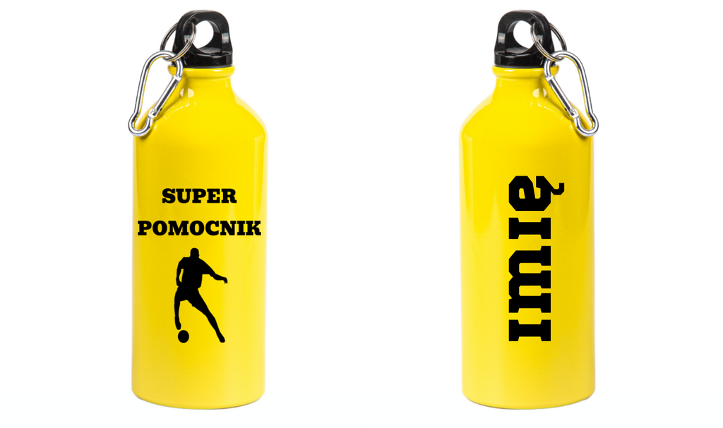 Bidon żółty 600 ml z napisem "Super Pomocnik" – piłka nożna #2