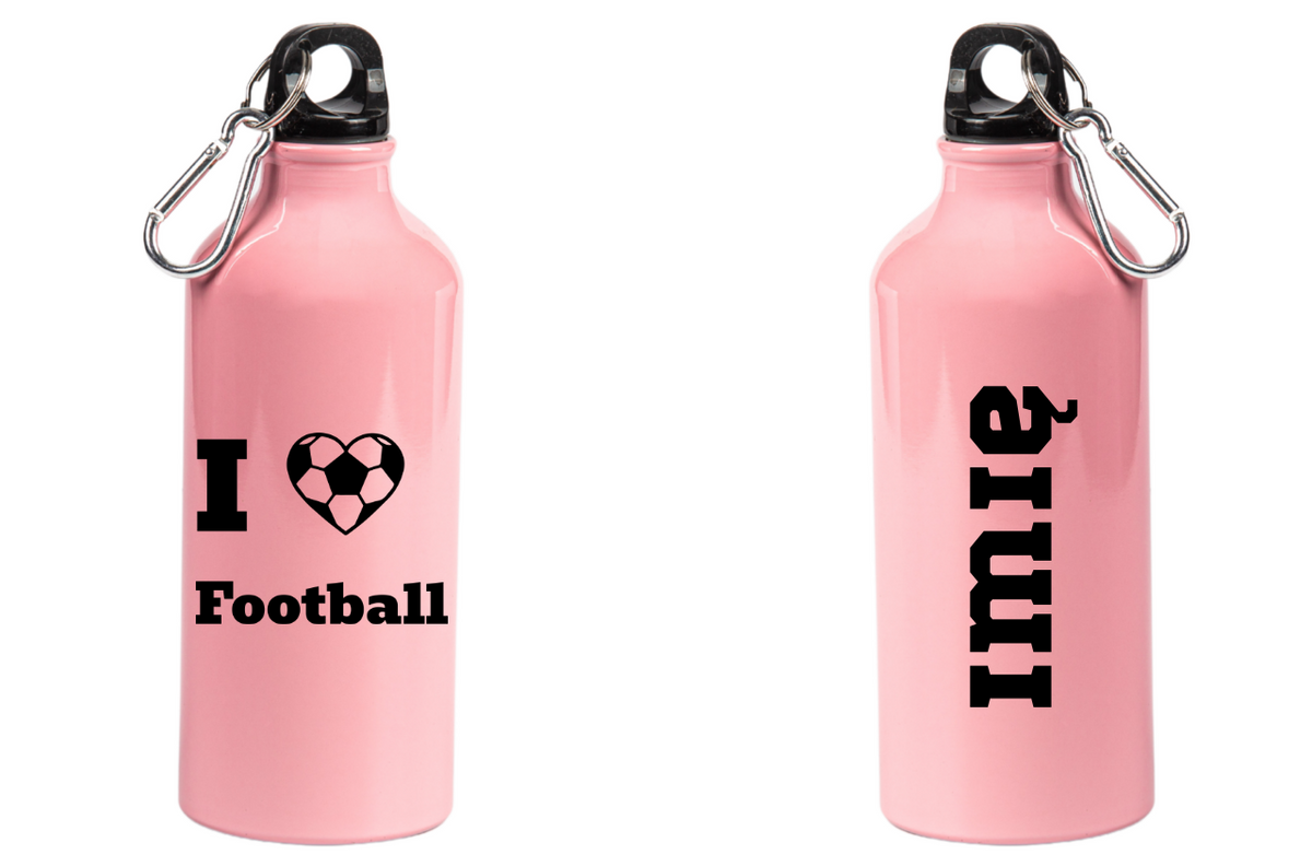 Butelka różowa 600 ml dla kibica piłki nożnej z napisem "I LOVE FOOTBALL" #10