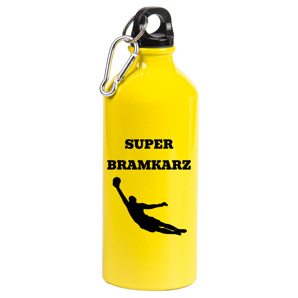 Bidon żółty 600 ml z napisem "Super Bramkarz" – piłka nożna #13
