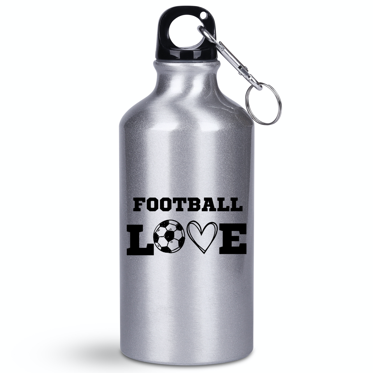 Butelka srebrna 400 ml dla kibica piłki nożnej z napisem "FOOTBALL LOVE" #13