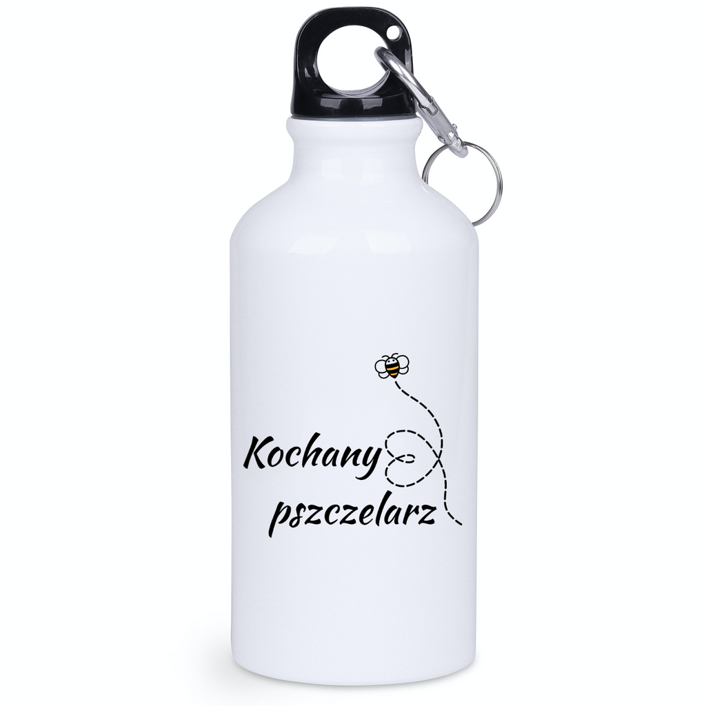 Bidon biały 400 ml z nadrukiem „Kochany pszczelarz” – pszczelarstwo #6