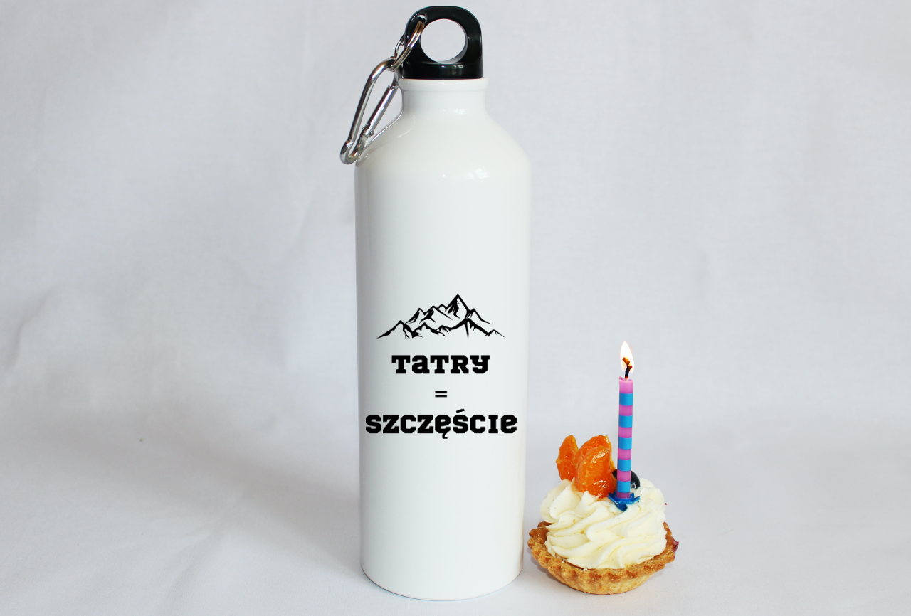 Butelka biała 800 ml z nadrukiem „Tatry = Szczęście” – góry, Podhale, Zakopane #5