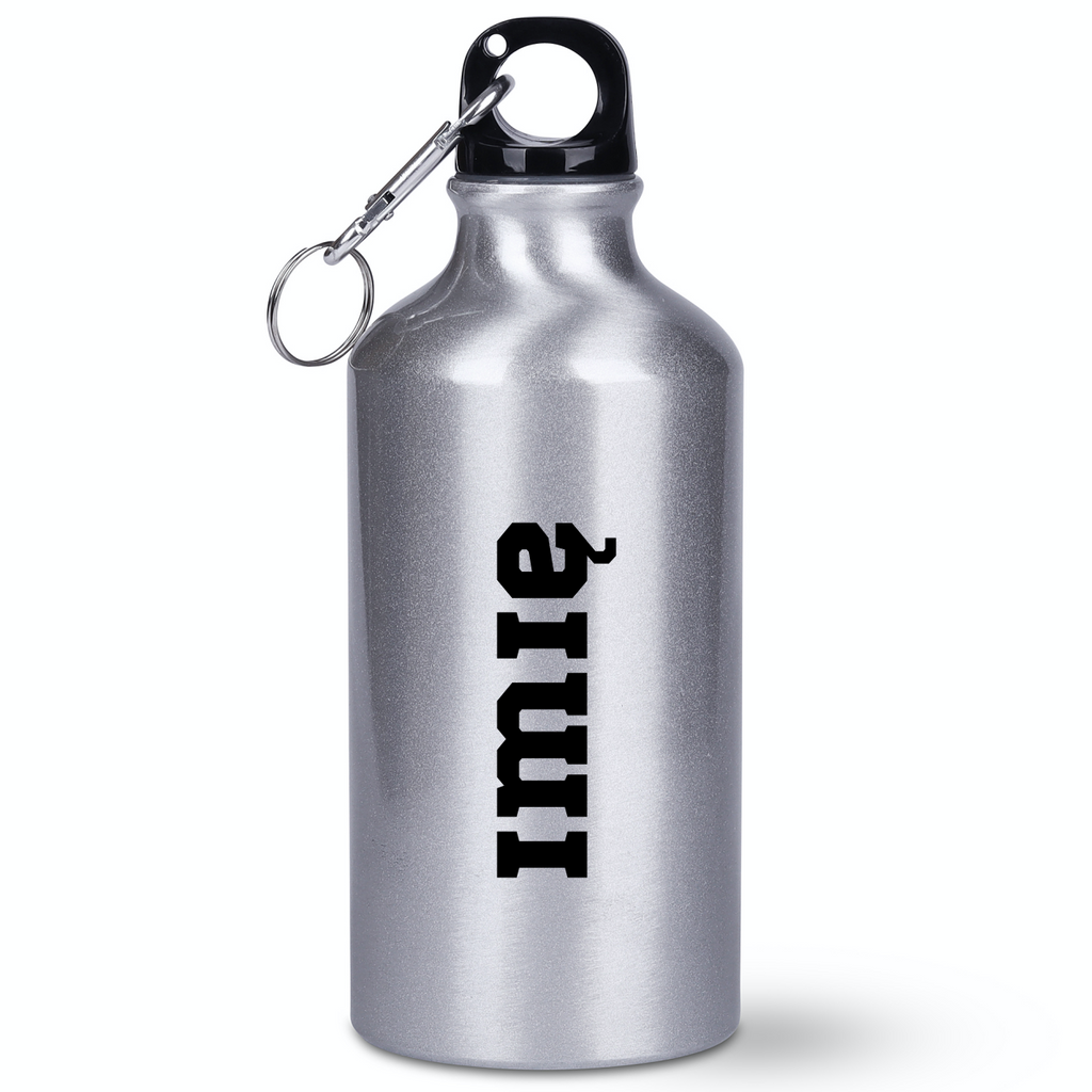 Butelka srebrna męska 400 ml z nadrukiem "Eat Sleep Run Repeat" – bieganie #11