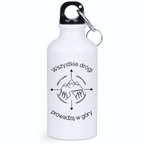 Butelka biała 400 ml z nadrukiem „Wszystkie drogi prowadzą w góry” #10