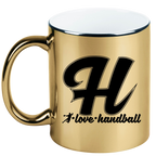 Kubek złoty z literą "H" oraz napisem "I LOVE HANDBALL" #2