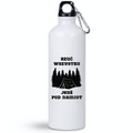 Butelka biała 800 ml z nadrukiem „Rzuć wszystko, jedź pod namiot” – camping, podróż #9