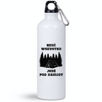 Butelka biała 800 ml z nadrukiem „Rzuć wszystko, jedź pod namiot” – camping, podróż #9