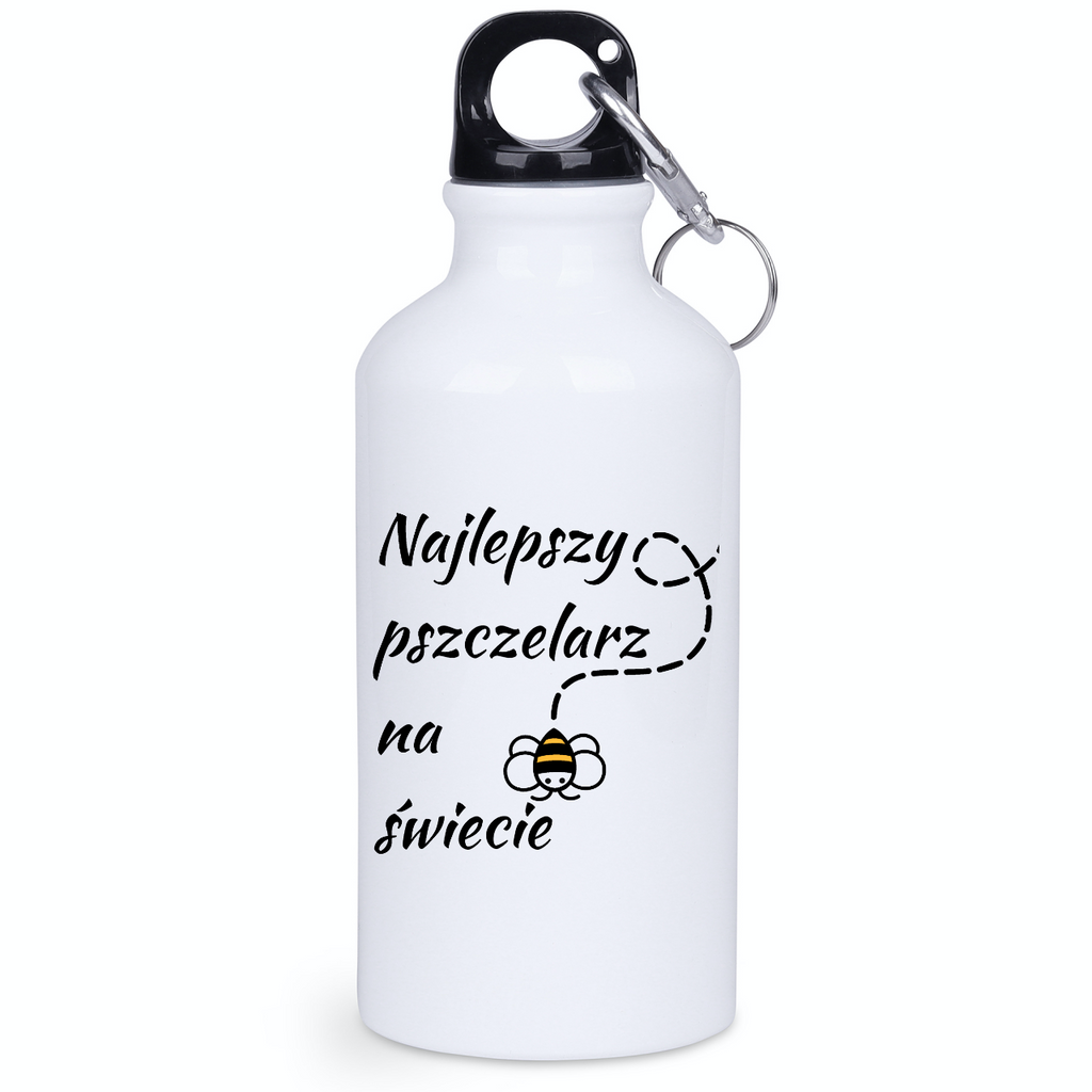 Bidon biały 400 ml z nadrukiem „Najlepszy pszczelarz na świecie” – pszczelarstwo #5