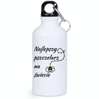 Bidon biały 400 ml z nadrukiem „Najlepszy pszczelarz na świecie” – pszczelarstwo #5