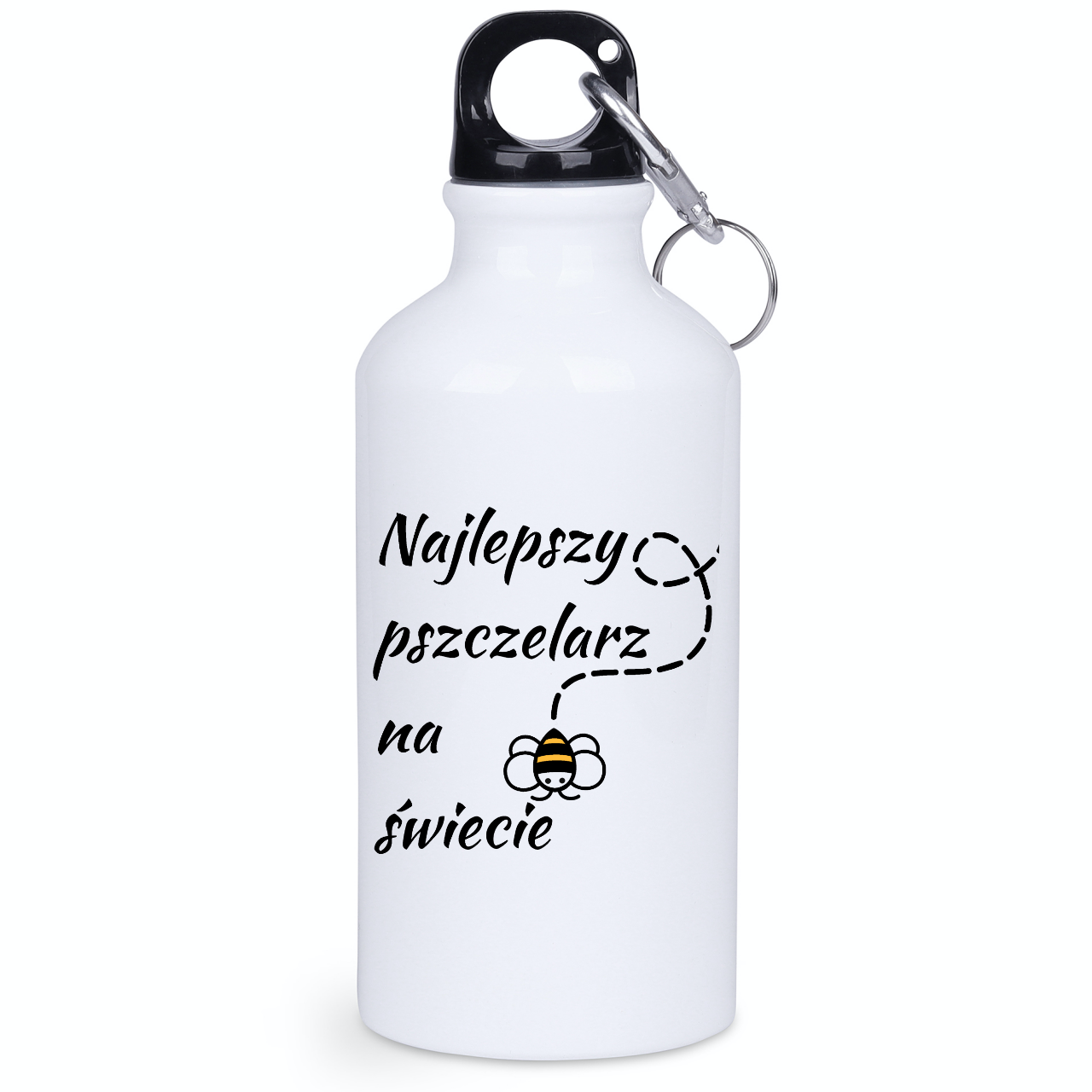 Bidon biały 400 ml z nadrukiem „Najlepszy pszczelarz na świecie” – pszczelarstwo #5