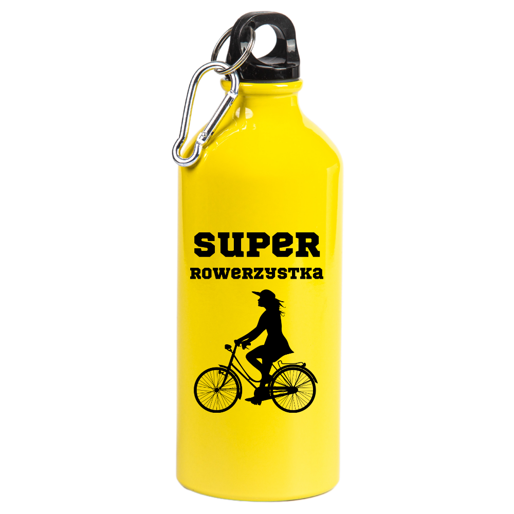 Bidon żółty 600 ml z nadrukiem "Super Rowerzystka" - dla rowerzystki #7