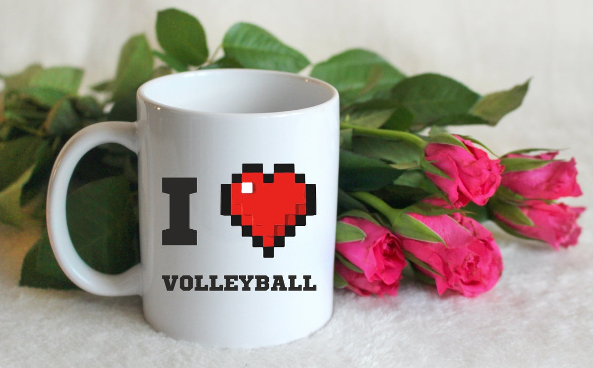 Kubek biały z nadrukiem "I LOVE VOLLEYBALL" #3