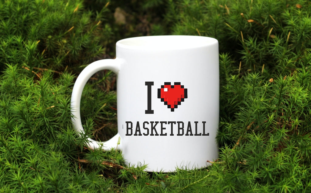 Kubek biały z nadrukiem "I LOVE BASKETBALL" - koszykówka #4
