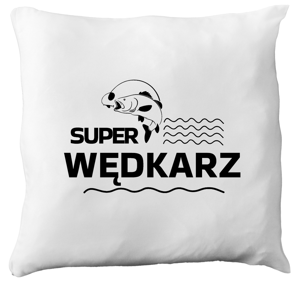 Poduszka z nadrukiem "Super wędkarz" - wędkarstwo #10