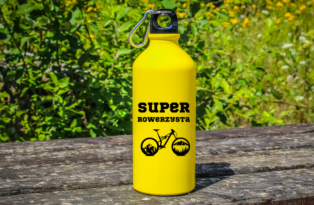 Bidon żółty 600 ml z nadrukiem "Super Rowerzysta" - dla rowerzystki #8