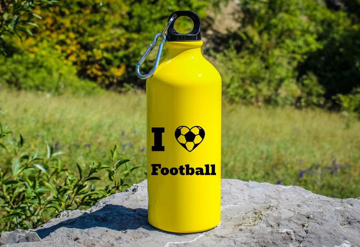 Bidon żółty 600 ml dla kibica piłki nożnej z napisem "I love Football" #10