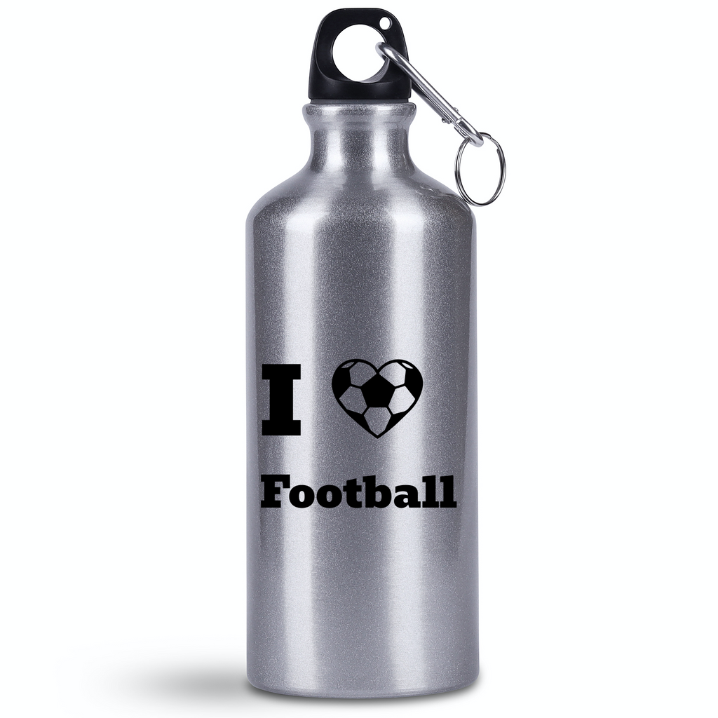 Butelka srebrna 500 ml dla kibica piłki nożnej z napisem "I LOVE FOOTBALL" #10
