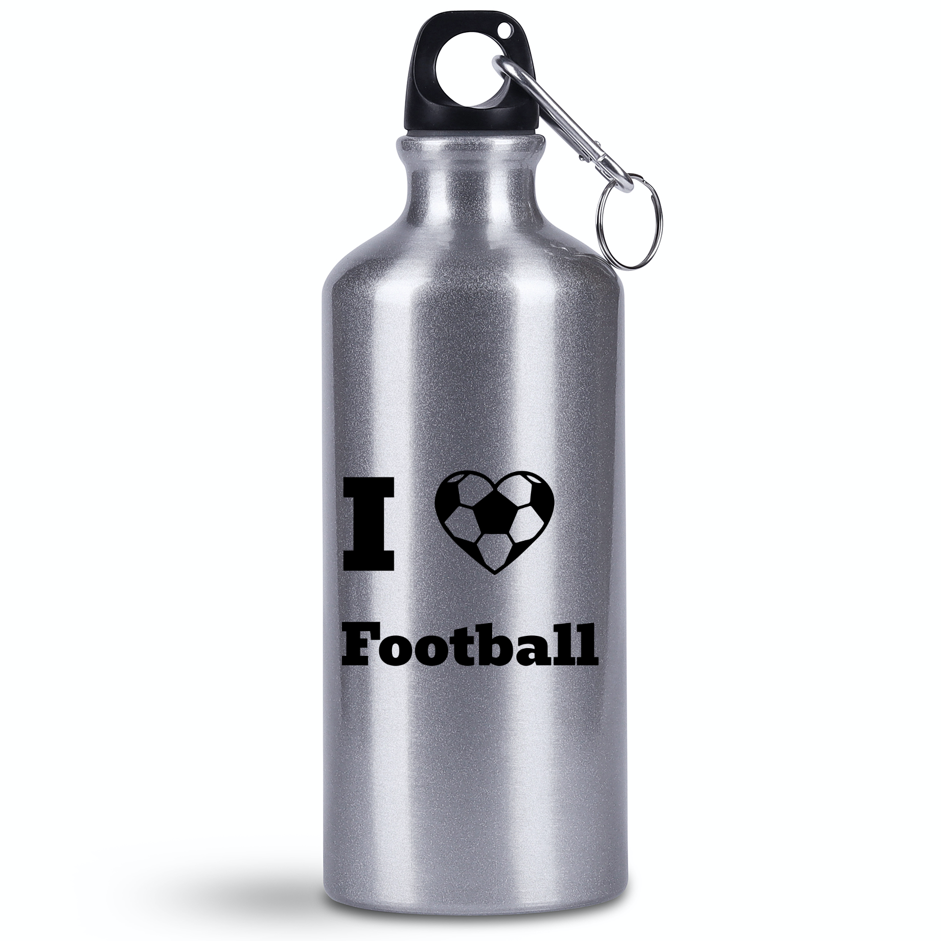Butelka srebrna 500 ml dla kibica piłki nożnej z napisem "I LOVE FOOTBALL" #10