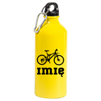 Bidon żółty 600 ml z grafiką roweru oraz dowolnym imieniem - rower #4