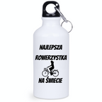 Butelka biała 400 ml z nadrukiem „Najlepsza rowerzystka na świecie” – dla rowerzystki #3