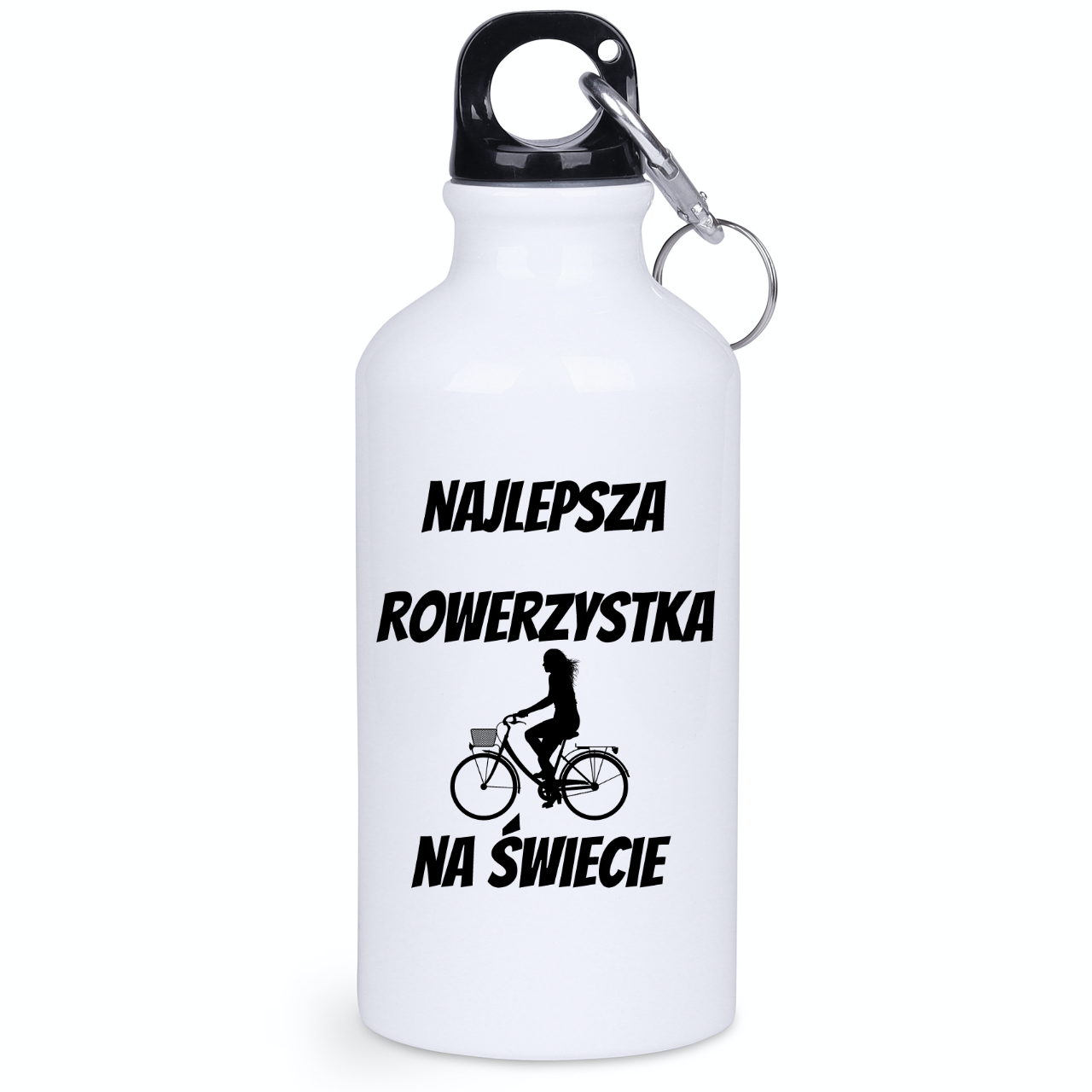 Butelka biała 400 ml z nadrukiem „Najlepsza rowerzystka na świecie” – dla rowerzystki #3