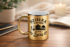 Kubek złoty z nadrukiem „Działka to nie hobby, to styl życia” – działka, ogród #4
