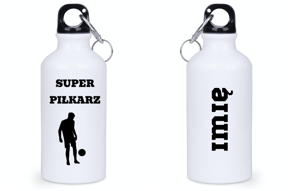 Bidon biały 400 ml z napisem "Super Piłkarz" – piłka nożna #5