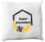 Poduszka dla pszczelarza z nadrukiem „Super pszczelarz” – pszczelarstwo #11