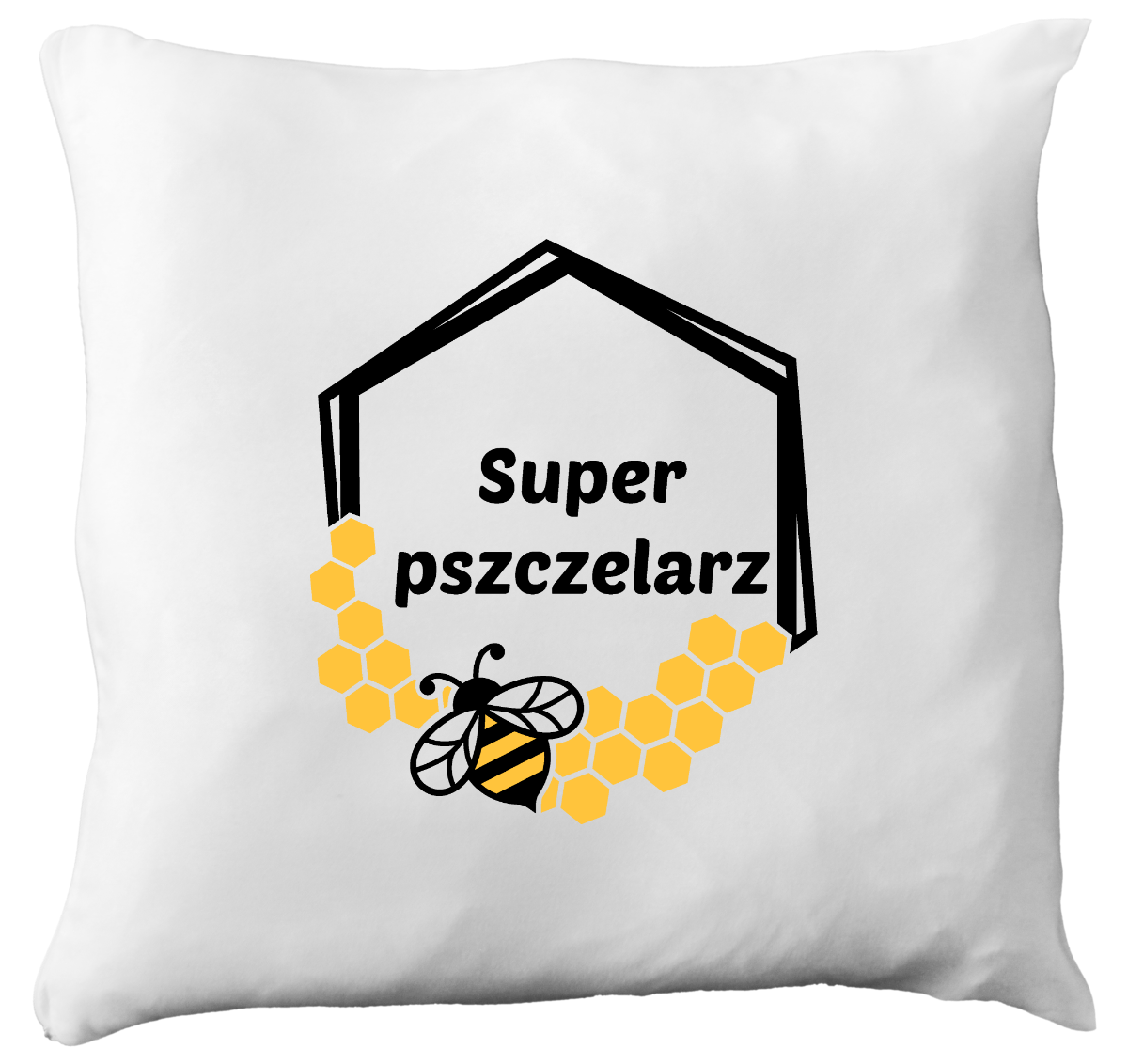 Poduszka dla pszczelarza z nadrukiem „Super pszczelarz” – pszczelarstwo #11