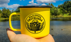 Kubek emaliowany żółty z nadrukiem "Najlepsza Grzybiarka" - na grzyby #1