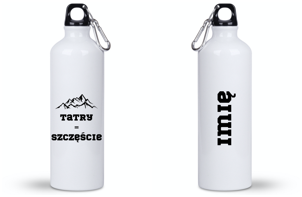 Butelka biała 800 ml z nadrukiem „Tatry = Szczęście” – góry, Podhale, Zakopane #5