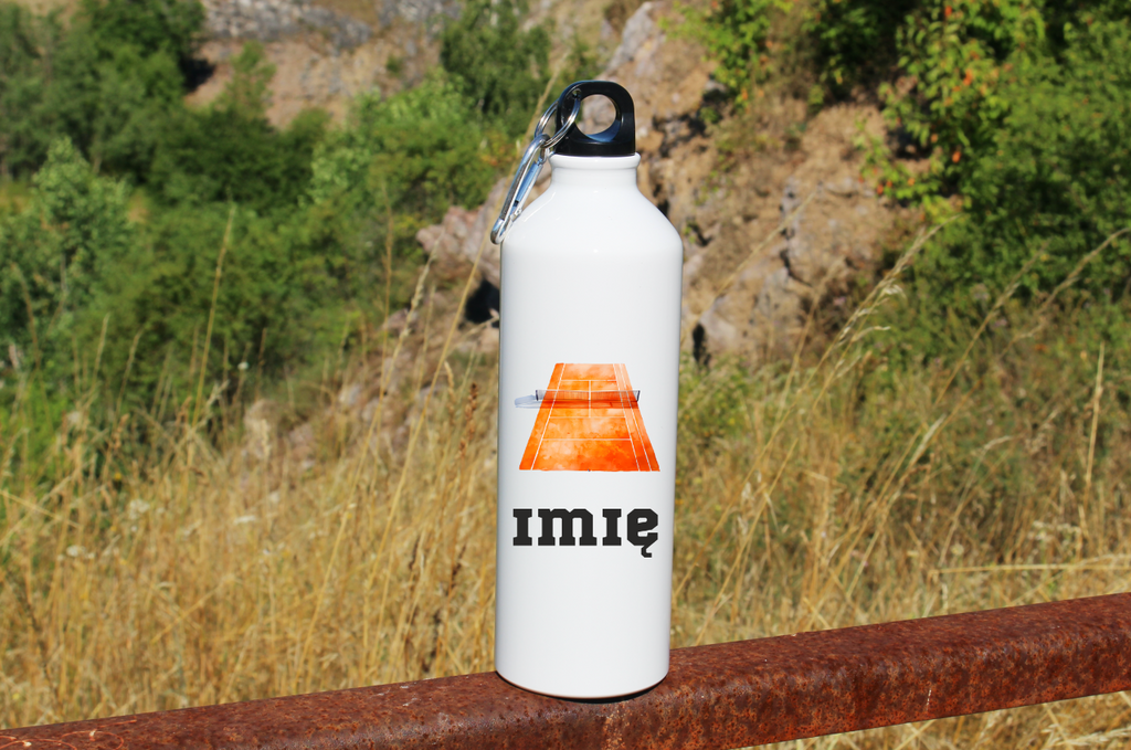 Bidon biały 800 ml z grafiką kortu tenisowego i własnym imieniem #4