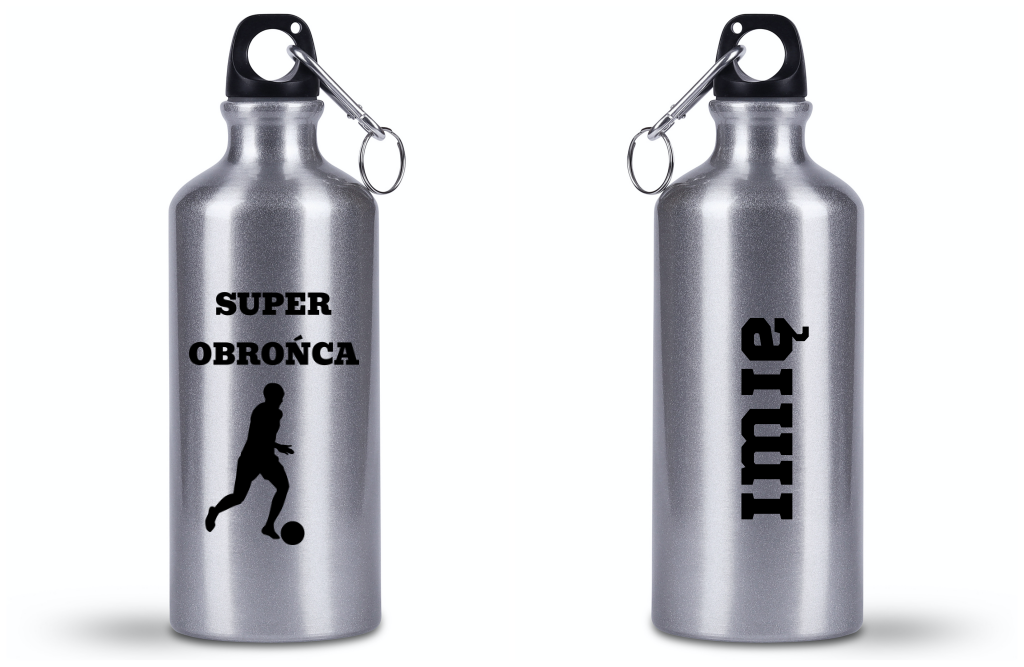 Butelka srebrna 500 ml z napisem "Piłkarz Obrońca" – piłka nożna #5