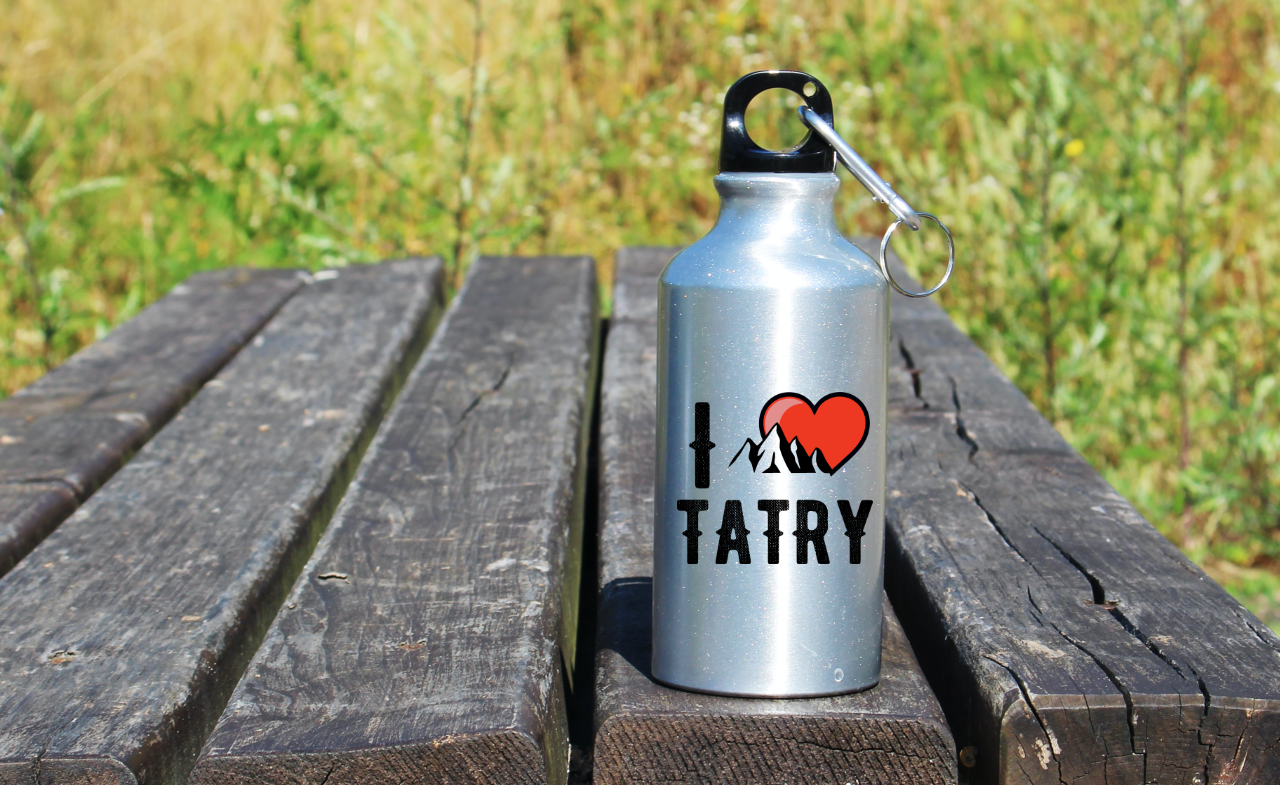 Butelka srebrna 400 ml z nadrukiem „I love Tatry” – Zakopane, góry #9