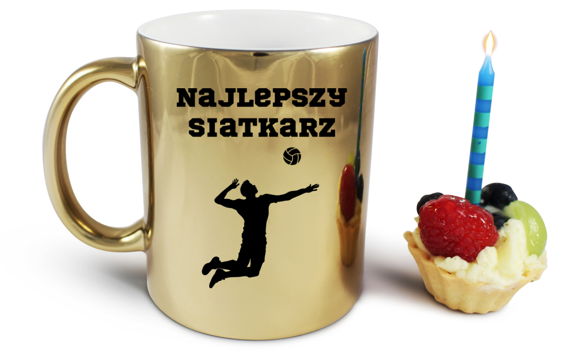 Kubek złoty z nadrukiem "Najlepszy Siatkarz" – siatkówka #6