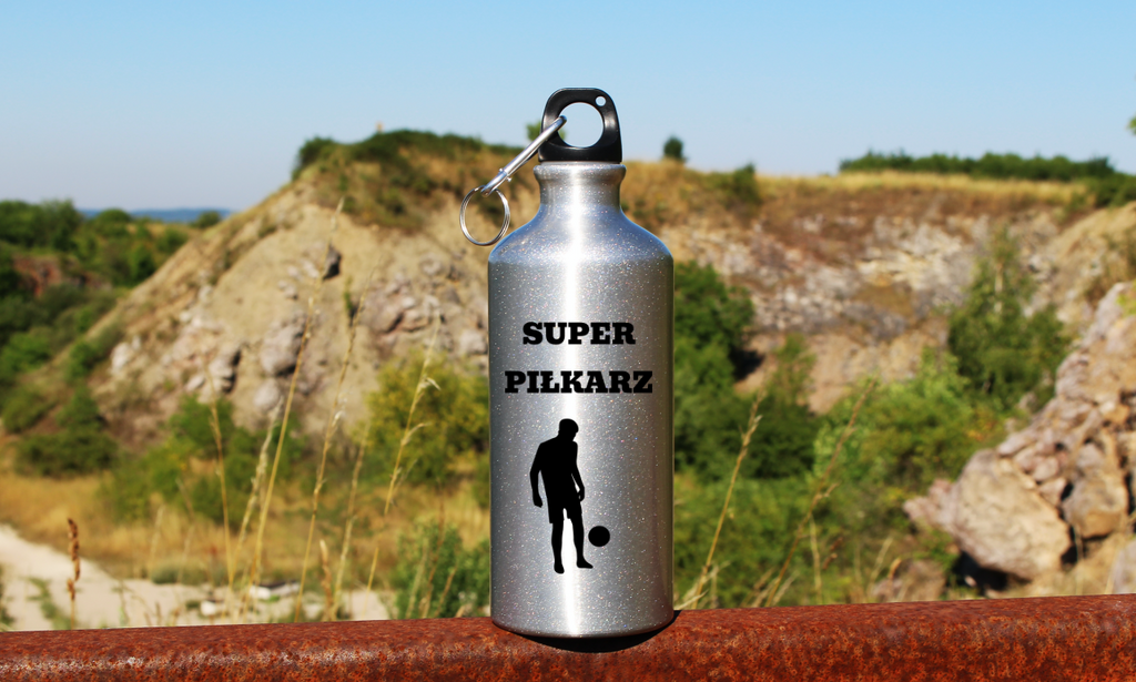 Butelka srebrna 500 ml z napisem "Super Piłkarz" – piłka nożna #3