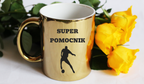 Kubek biały z nadrukiem "Super Pomocnik" – piłka nożna #10