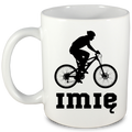 Kubek biały z grafiką roweru i imieniem do wyboru – dla rowerzysty #9