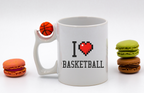 Kubek z piłką i nadrukiem "I LOVE BASKETBALL" – koszykówka #2
