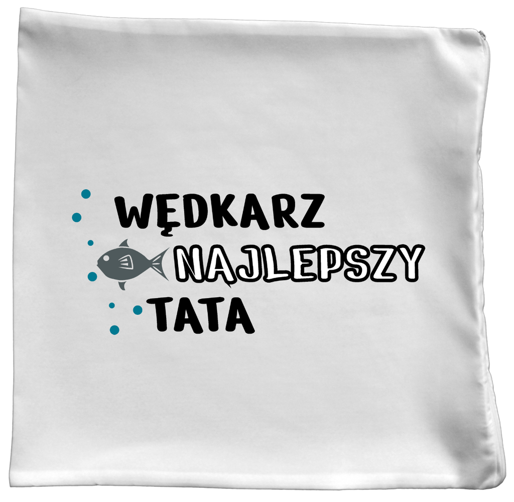 Poduszka z nadrukiem "Wędkarz najlepszy tata" - na dzień ojca, wędkarstwo #9