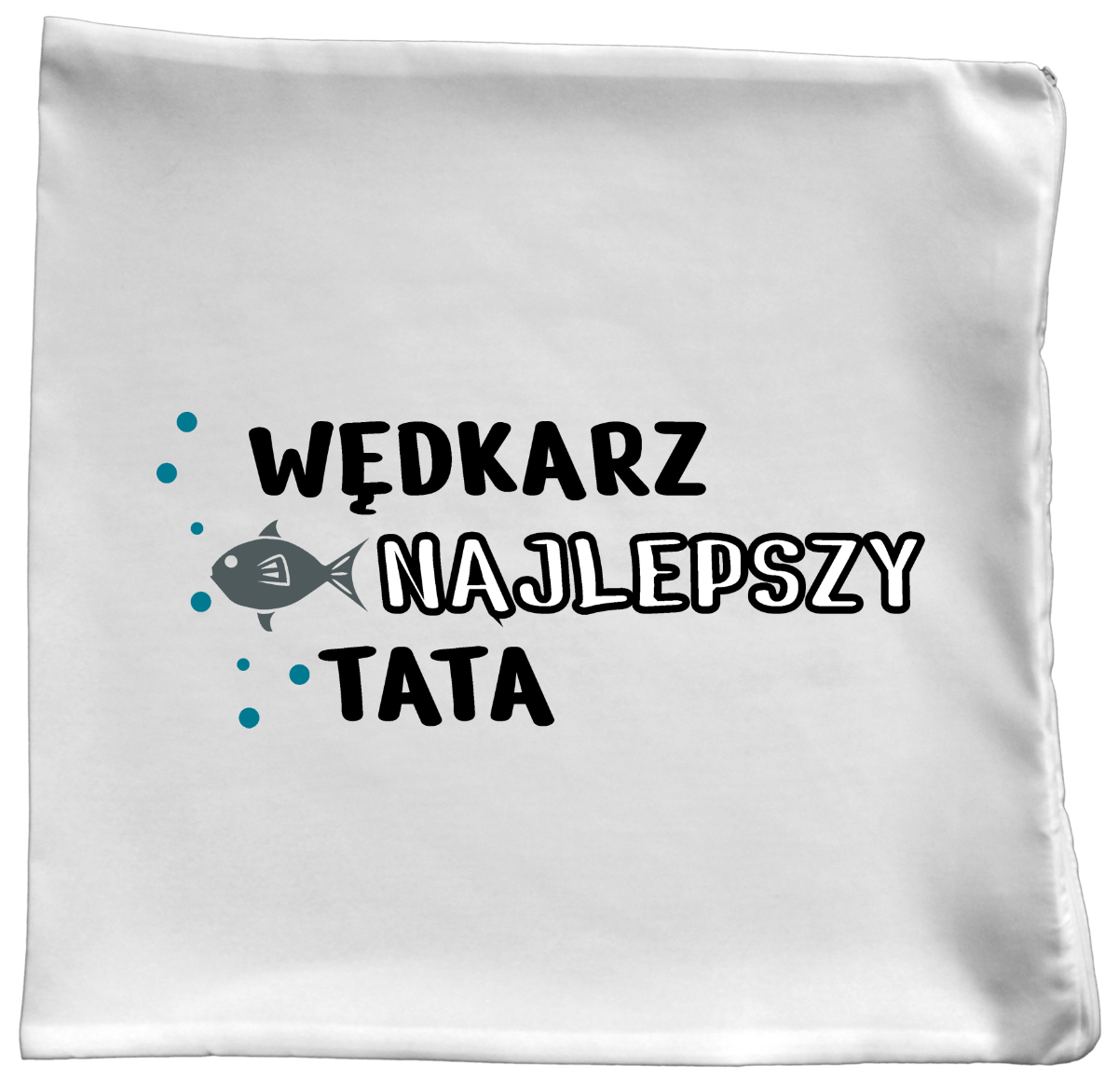 Poduszka z nadrukiem "Wędkarz najlepszy tata" - na dzień ojca, wędkarstwo #9