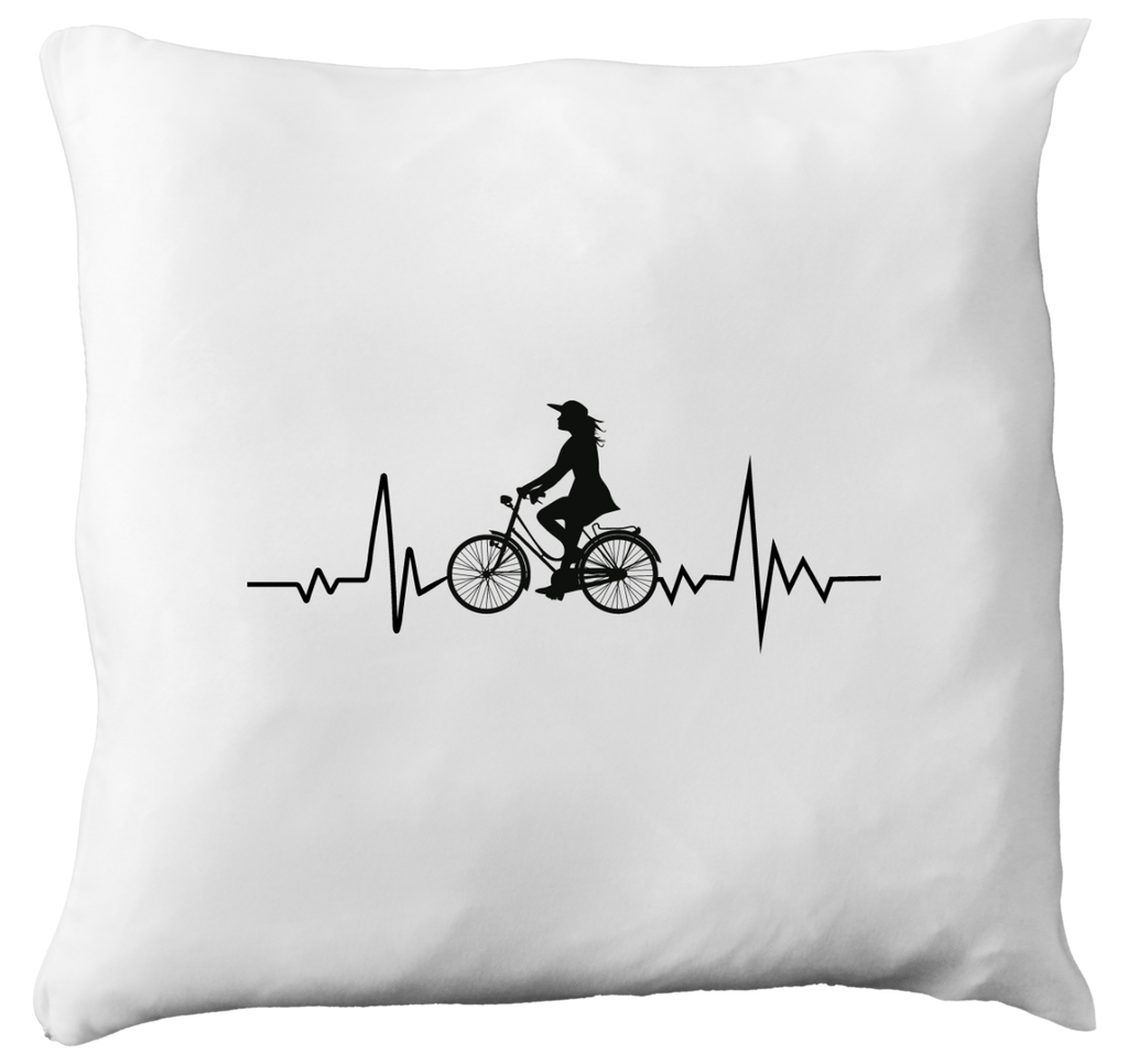 Poduszka z grafiką "Rowerowe EKG, linia życia" – dla rowerzystki #6