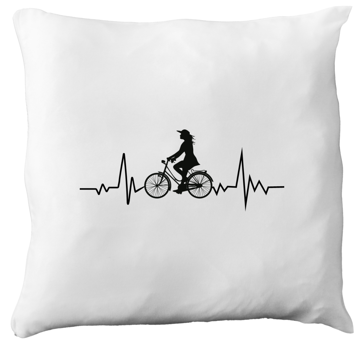Poduszka z grafiką "Rowerowe EKG, linia życia" – dla rowerzystki #6