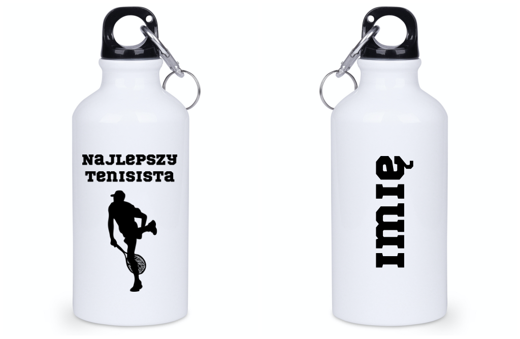 Butelka biała 400 ml z napisem "NAJLEPSZY TENISISTA" #2