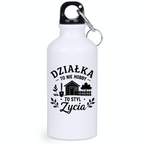 Butelka biała 400 ml z nadrukiem „Działka to nie hobby, to styl życia” – ogród, działka #8