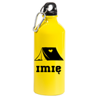 Butelka żółta 600 ml z grafiką namiotu i imieniem do wyboru – camping, namiot, podróże #5