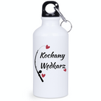 Bidon biały 400 ml z nadrukiem "Kochany Wędkarz" - wędkarstwo #1