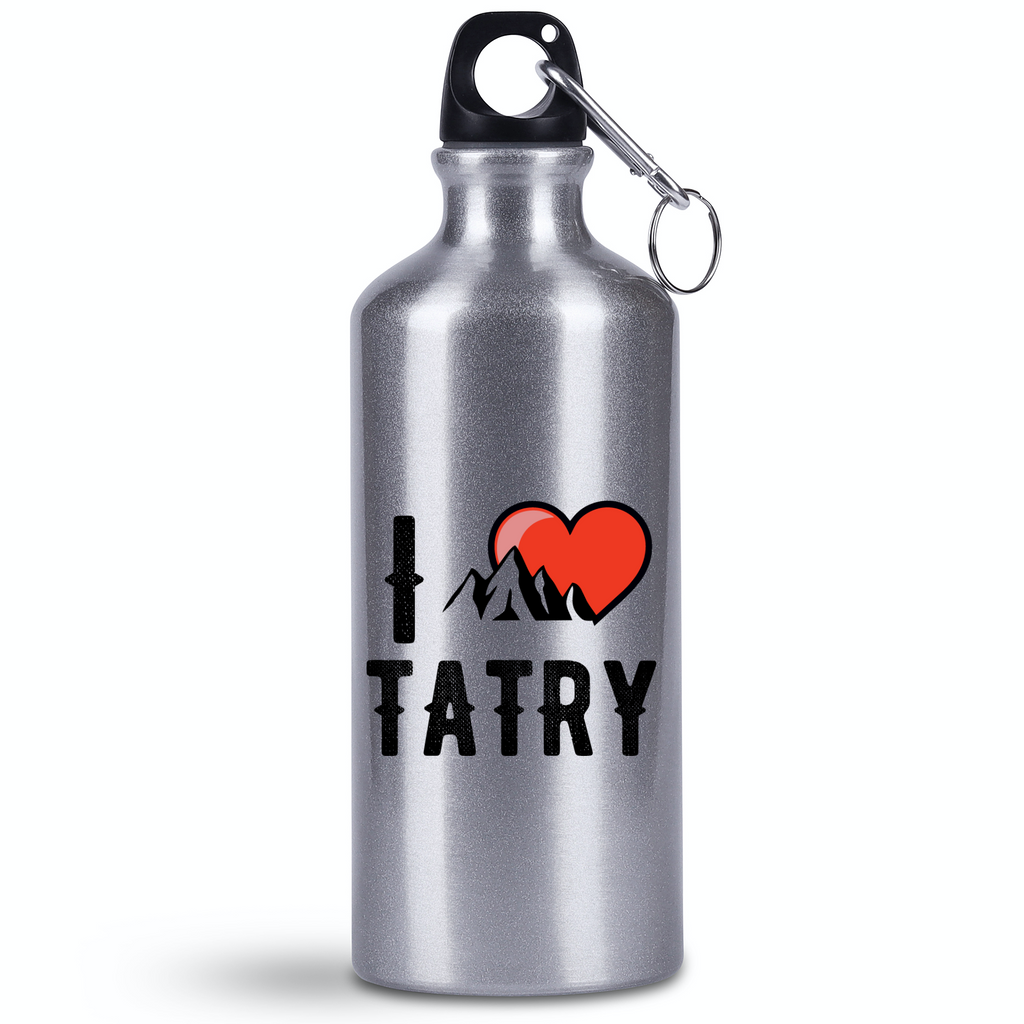 Bidon srebrny 500 ml z grafiką „I love Tatry” – góry, Podhale, Zakopane #9