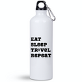 Butelka biała 800 ml z nadrukiem „Eat Sleep Travel Repeat” – podróże, przygoda #6