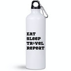 Butelka biała 800 ml z nadrukiem „Eat Sleep Travel Repeat” – podróże, przygoda #6